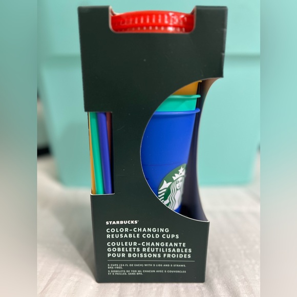 New in box Starbucks Reusable Color Changing Cold Cups (5 Pieces) - Picture 2 of 10